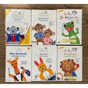 Baby Einstein 6 Disc DVD Lot Early Learning Music Artist Shapes Educational